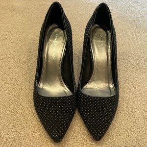 Donal Pliner black studded heels